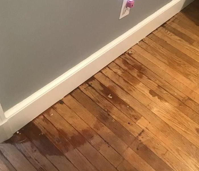 hardwood flooring with water stains